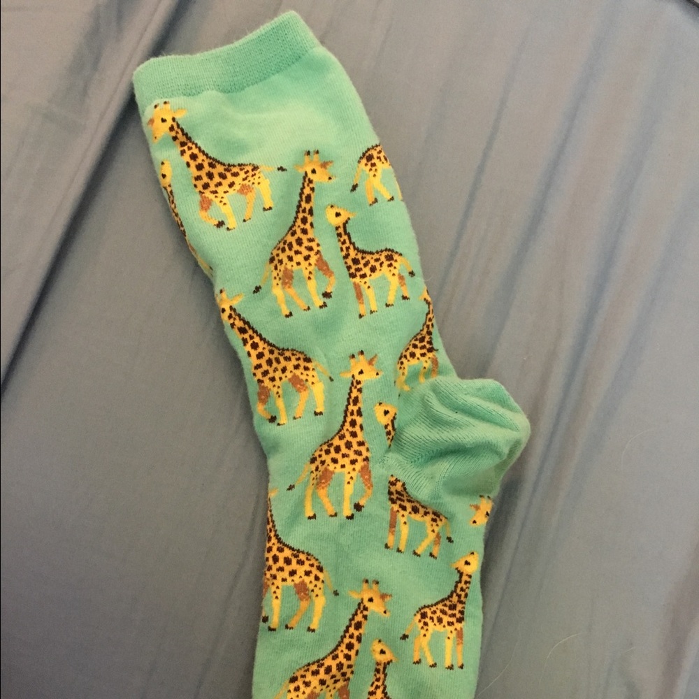 Light blue giraffe socks